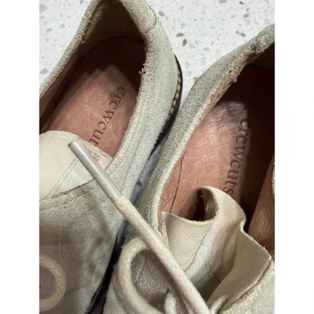 Crewcuts Cream Suede‎ Oxfords preppy  SZ 11 Kids event wedding